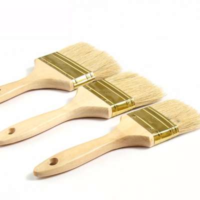 Brislte Hair Paint Brushes Acrylic Oil with Long Wooden Handle