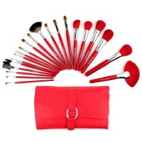 Superior Quality Professional 21pcs 100%  Pure Goat Hair Makeup Brushes Set With PU Bag