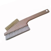 White Goat Hair duster brush with wood handle